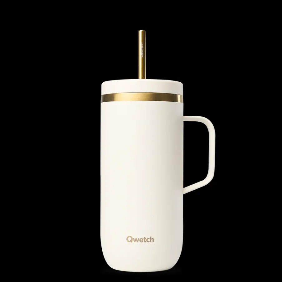 Qwetch Cold Cup isotherme avec Anse - Sable u0026 Or