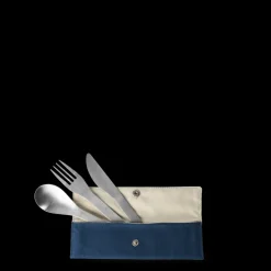 Qwetch Set de 3 couverts inox - Granite Bleu